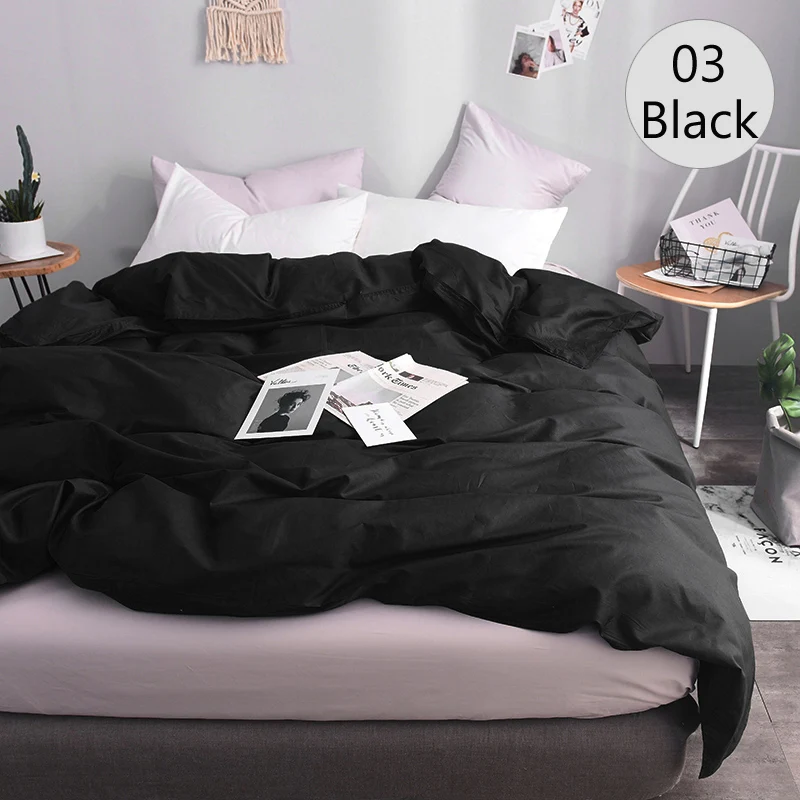 03 Black 600TC чистый хлопок, роскошный пододеяльник, 140x200, Индивидуальный размер, постельное белье, король, королева, сплошной цвет, с принтом, 1 шт., пододеяльник - Цвет: 03 Black