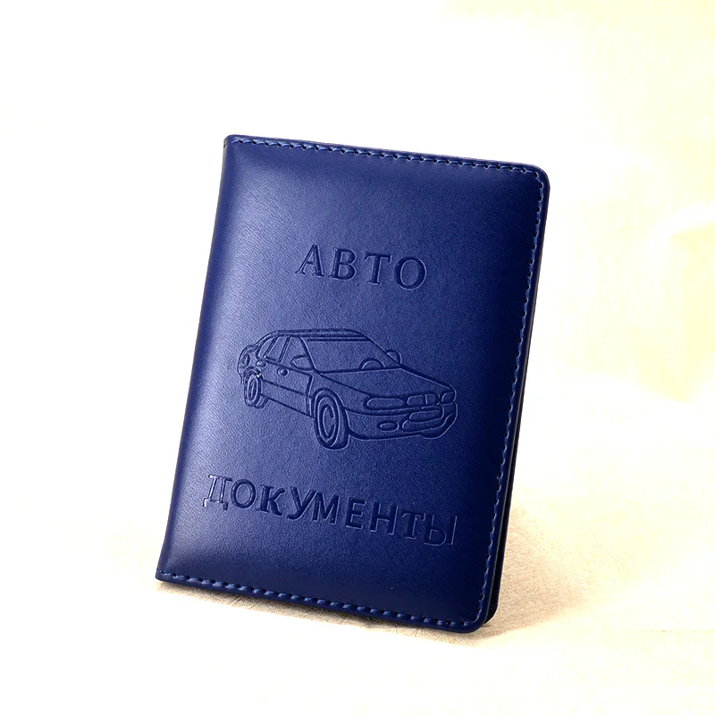 

Pu Leather Russia Auto Document Wallet Fashion Driving License Cover Car Document Holder Auto Driver License Bag Case for Cards