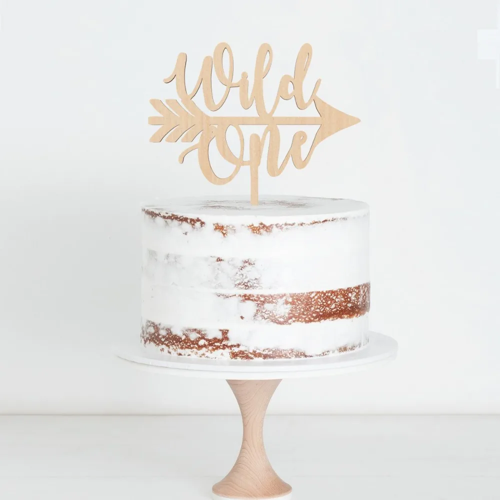Wild One Happy Birthday Cake Topper, Birthday Party Cake Topper, 1st Birthday color Wood Cake Topper  Decor Supplies