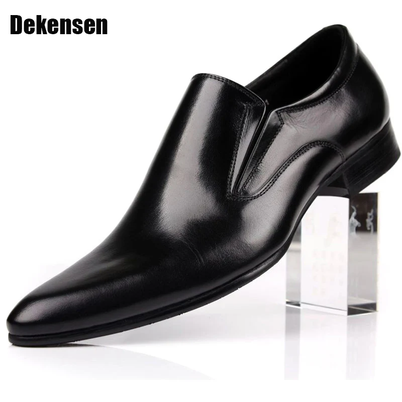 Moda Prawdziwej Skóry Mężczyźni Oxford Buty, Slip On Casual Biuro Formalną Mężczyzn Buty, Marka Mężczyźni Buty Ślubne, mężczyźni Ubierają Buty