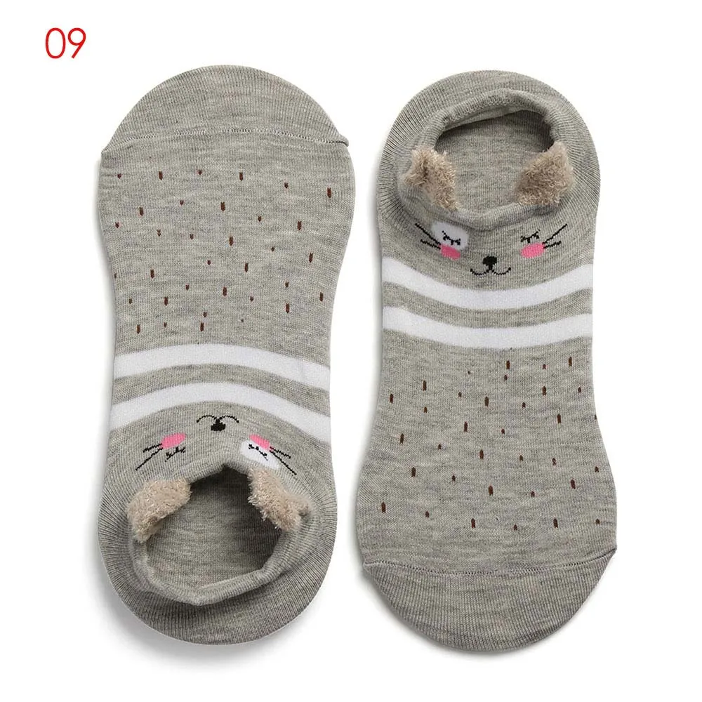 1 пара, 3D милые мягкие носки до лодыжки для женщин и девочек, милые Мультяшные животные, хлопковые теплые носки Harajuku, короткие носки - Цвет: 9