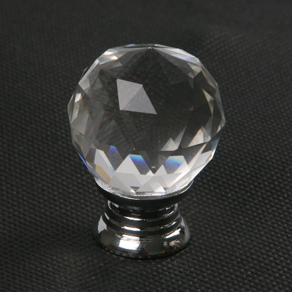 

1Pcs 30mm Crystal Glass Diamond Shape Cabinet Knob Cupboard Drawer Pull Handle