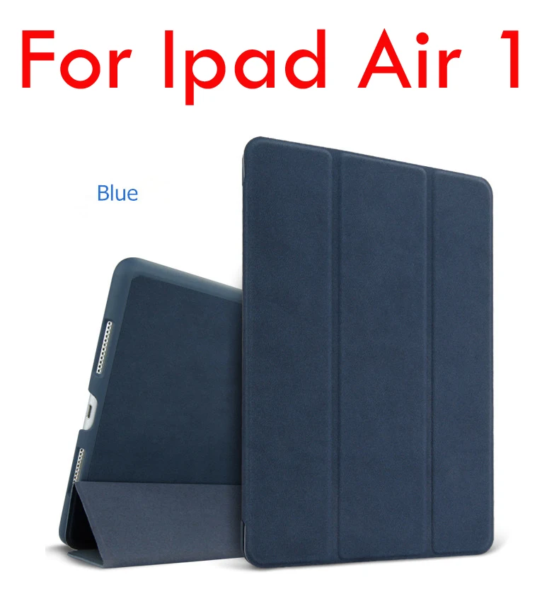 Чехол для iPad Air 2/Air 1 Магнитная матовая кожа смарт-чехол для iPad Air Чехол с откидной крышкой-подставкой с автоматическим включением и/Sleep(Пробуждение/спящий режим) для iPad 5/6 Чехол - Цвет: Dark blue for air 1