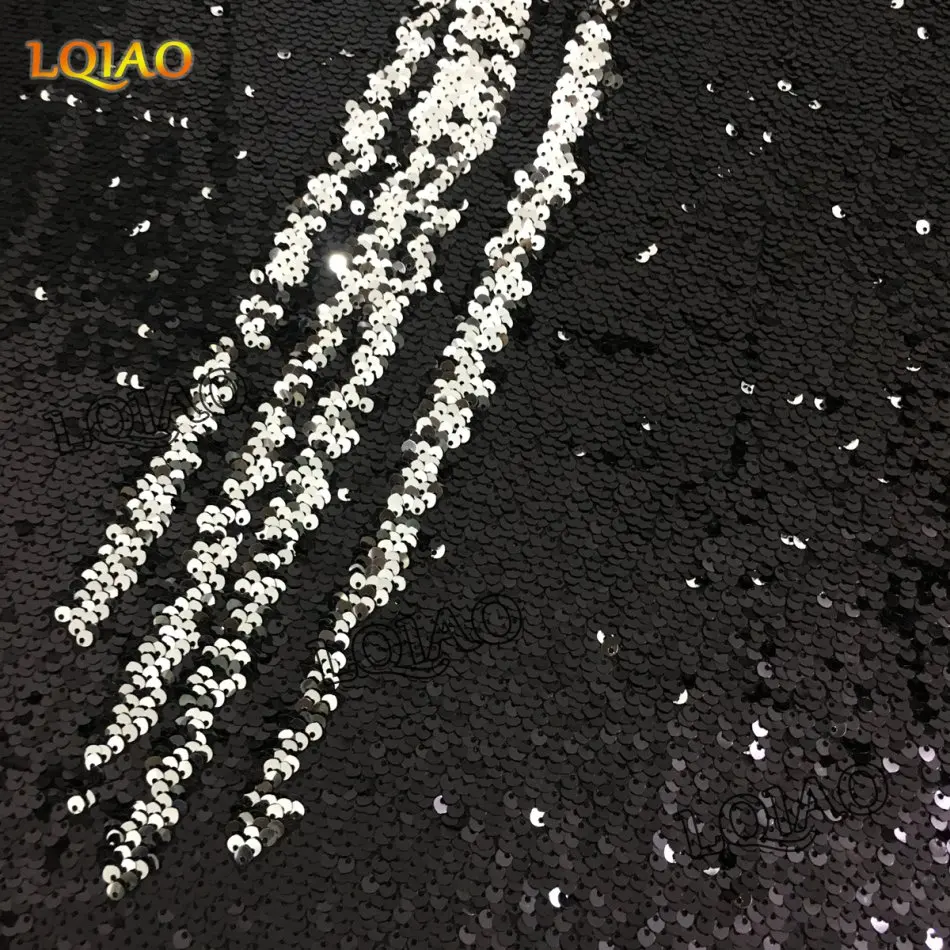 black silver sequin fabric-003