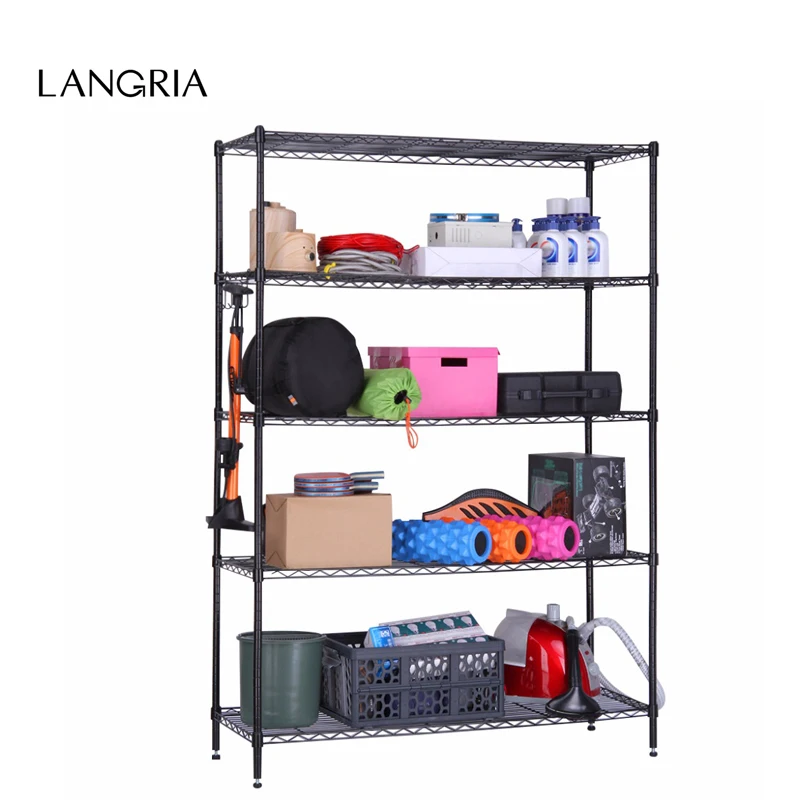 LANGRIA 5 Tier Heavy Duty Extra Large Garage Kitchen Wire Shelving Unit