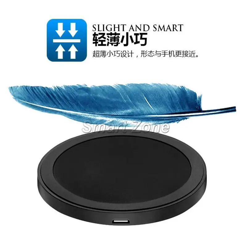 Free Shipping Mini Black Round Qi Wireless Charger Charging Pad For Nokia Lumia 1020 930 920 Nexus 5 6 7