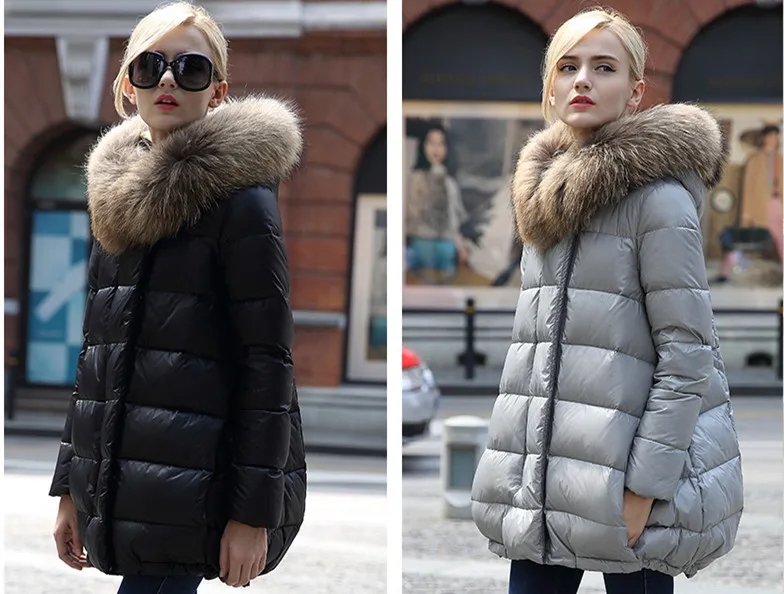 2018 Women Winter Loose Down Jackets Hooded Big Fur Collar Parkas Plus Size Coat Women Korean A Style Padded Down Jacket AS039 (9)