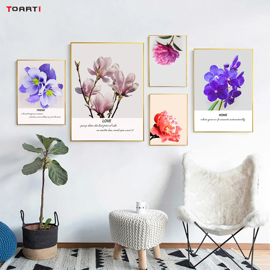 

Beautiful Pink Rose Flowers Canvas Art Painting Wall Art Poster and Print Wall Picture for Living Room Decoration Home Decor