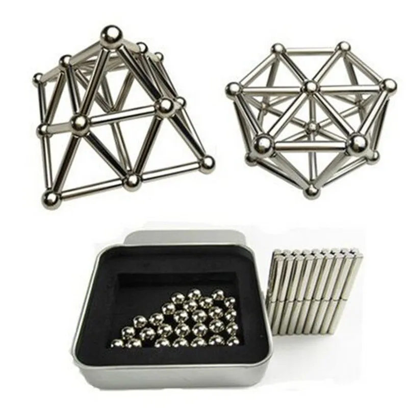 

27PCS Steel Balls With 36PCS Magnetic Sticks Neodymium Puzzle Magic Neo Cube Balls DIY Bar Blocks Toys Magico Cubo