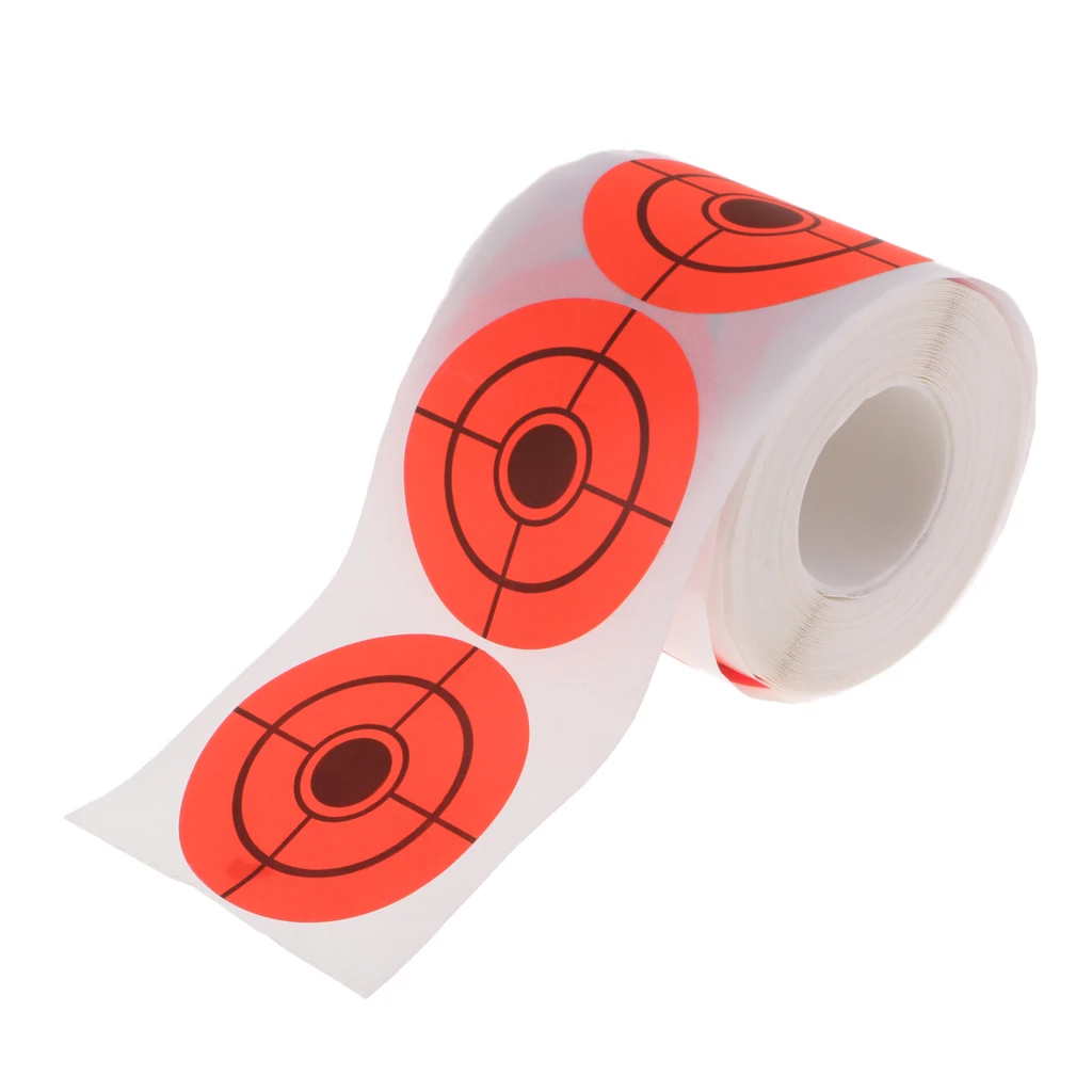 250pcs/roll Paper Target Florescent Orange Adhesive Shooting Target Stickers for Archery Bow Hunting Shooting Training