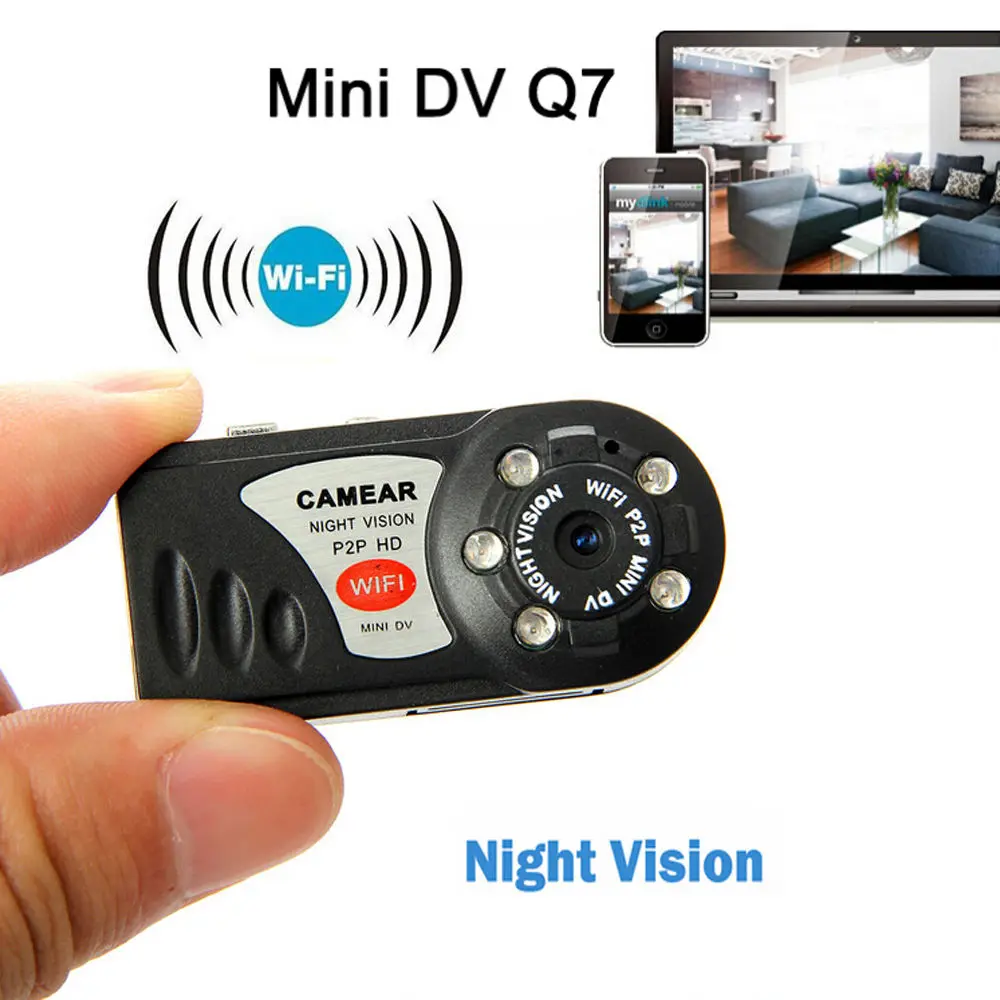 P2P WiFi Mini Camcorder USB HD Night Vision Digital Camera IP Web Cam DV DVR Motion Detection Video Voice Recorder 480P Webcam
