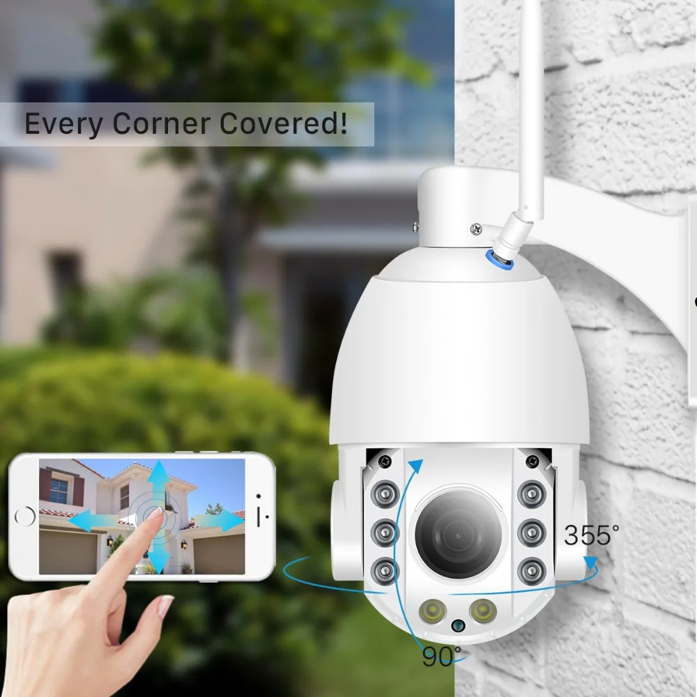 ANBIUX 1080P Беспроводной PTZ IP Камера WI FI 30X зум аудио разговора наружного