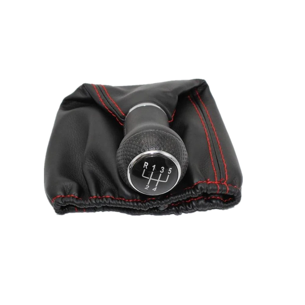 Шестерни ручка для Seat Inca 1997 1998 1999 2000 2001 2002 авто-Стайлинг 5 Скорость автомобиля Шестерни переключения с кожаный ботинок красная линия