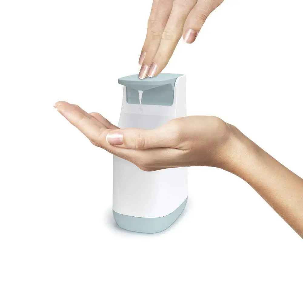 

Bathroom Slim Compact Soap Dispenser 350ml Soap Pump Non-Slip Base Handy Fill-Level Window Non-Drip Nozzle Liquid Soap Bathroom