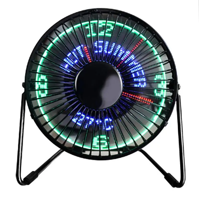 

360 degrees of rotation 3 in 1 Desktop LED Temperature Time Display Clock USB Mini 2 Modes Fan Cooler Heatsink for Laptop PC Not