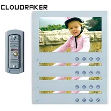 CLOUDRAKER10'' большой экран видеодомофоны системы 4x мониторы с 1x Pinho проводной видео дверная камера телефон ИК разблокировать