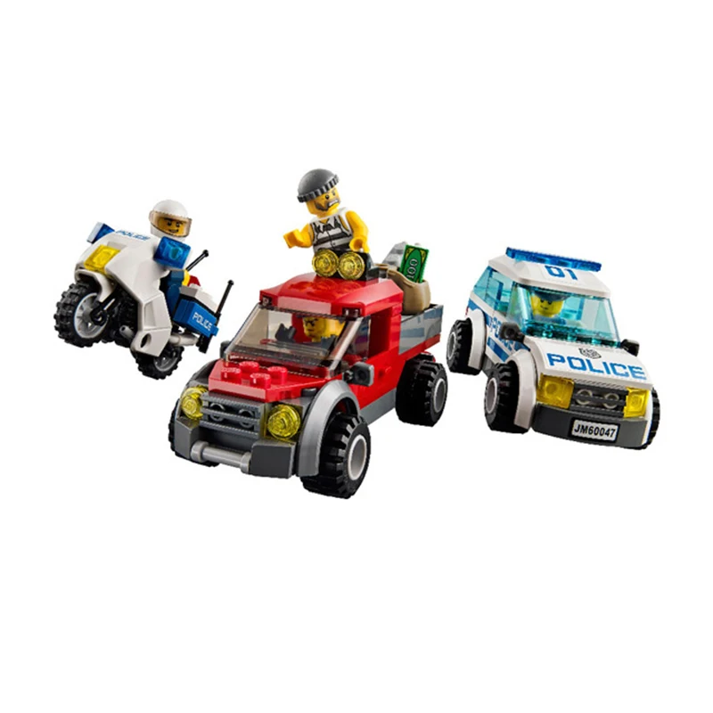 Juegos Educativos 10424 unids 890 estación de policía de la ciudad bloques de construcción figuras de acción conjunto helicóptero celda de la cárcel Bringuedos Legoings