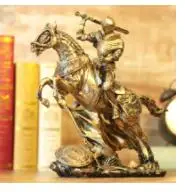 Ретро римский солдат рыцарская статуя греческая мифологическая фигура средневековая Броня Бог скульптура изделия из смолы украшение дома R03 - Цвет: 27 CM