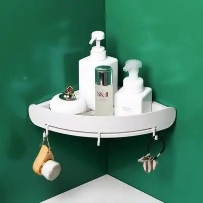 Ванная комната пластиковая угловая корзина полка душ Шампунь Bathball косметические полки кухня на стену для ванны лотки для хранения крючок Органайзер - Цвет: White