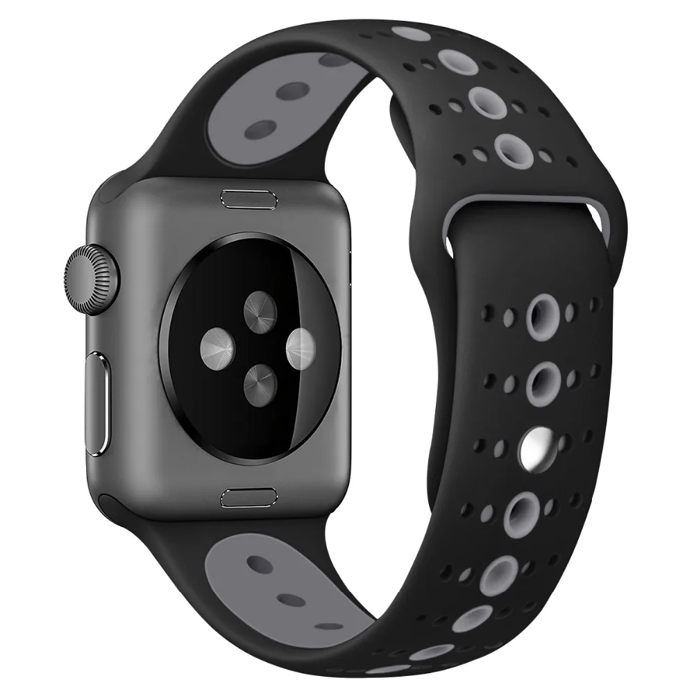 Хохлатый силиконовый спортивный ремешок для Apple Watch 4 44 мм 40 мм IWatch band Series 4 3 2 1 наручный браслет ремень резиновый ремешок для часов