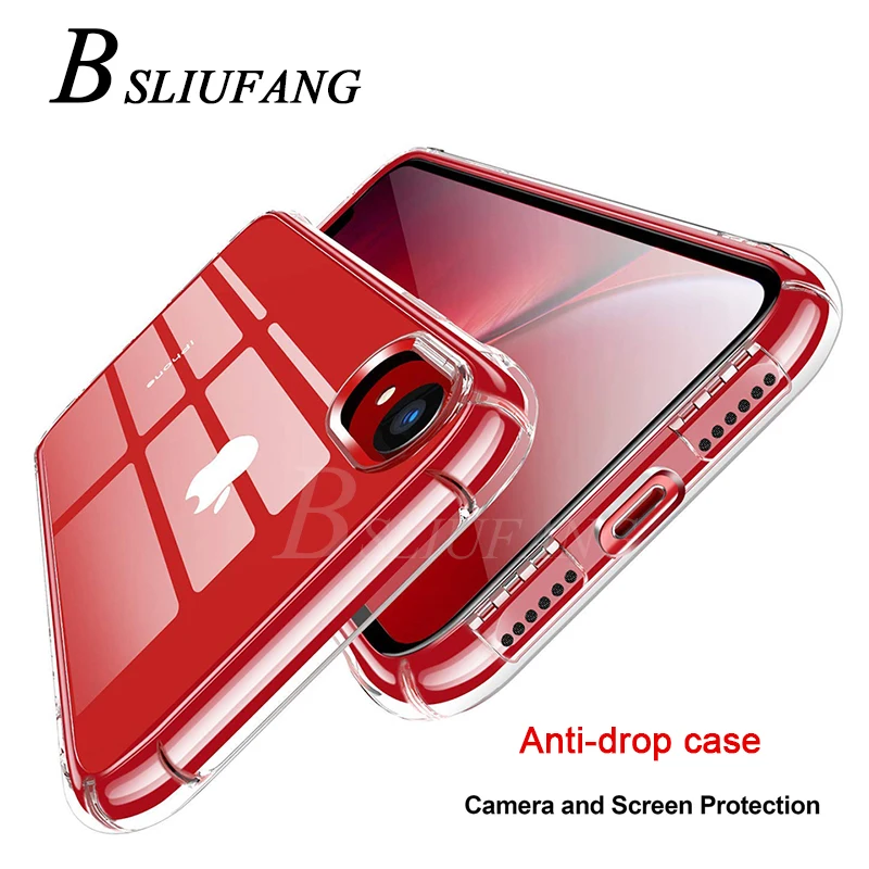 BSLIUFANG Transparent TPU Silicone Case For iPhone XS MAX XR 8 6S Plus Protect Rubber Soft Phone Case For iPhone 7 6 Plus