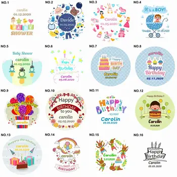 

Diameter 4cm Personalized logo Gift Tag Label Custom candy box tags boy baby shower favor Birthday Party Decorations Kids