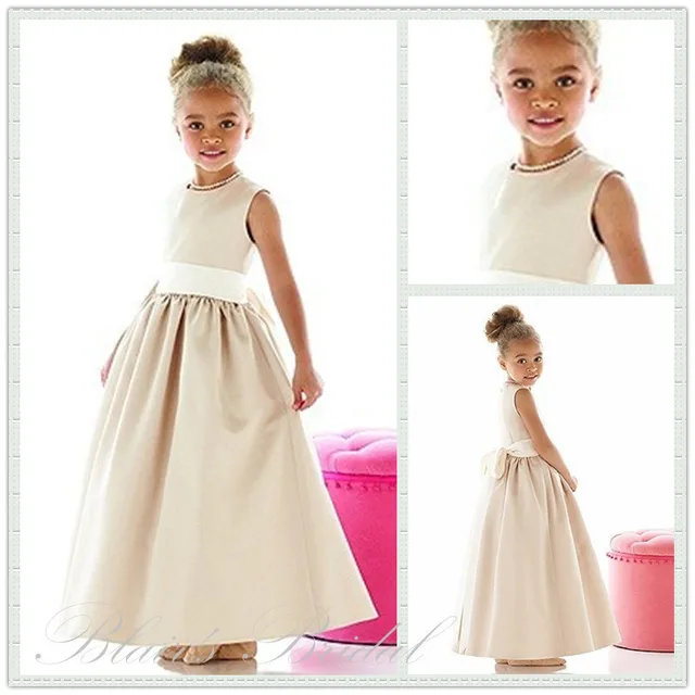 light gold flower girl dresses
