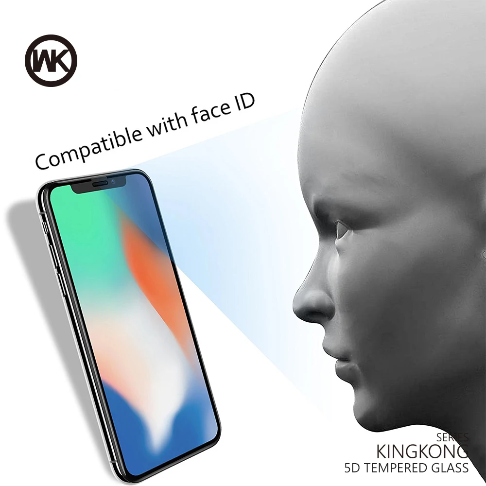 WK дизайнерская Защита экрана для iPhone X XS MAX 8 7 6 6S Plus закаленное стекло 9H 5D изогнутое