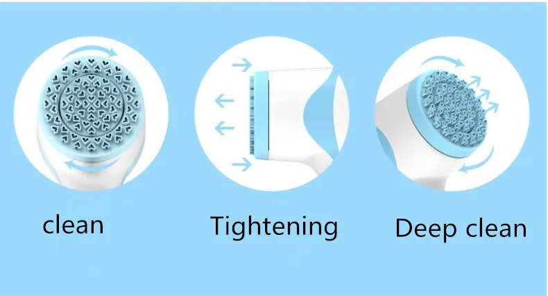 Электрическая Очищающая щетка для лица, силиконовая Очищающая щетка для лица, массажная очистка кожи, Подтягивающая кожу, розовый, голубой