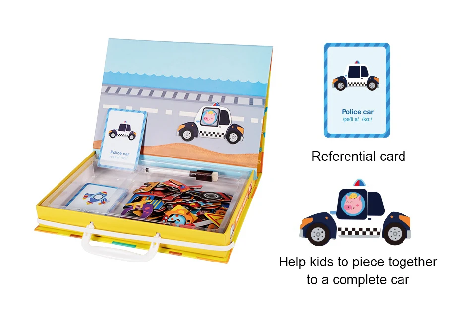 Magnetic Cartoon Puzzle 3D Traffic Matching Jigsaw Games Toy Early Learning Traffic Puzzles Educational Toys for Child Kids Gift_04