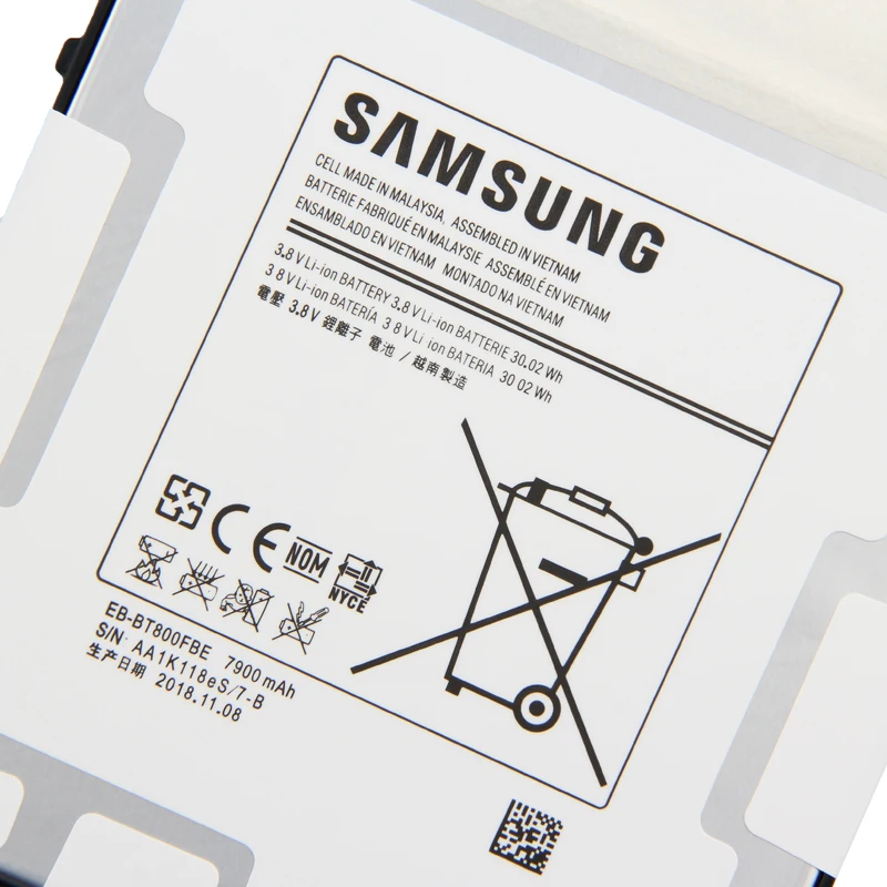 Pаспродажа Оригинальная сменная батарея samsung для Galaxy Tab S 10,5 SM T805c T800 T801 T805 T807 настоящая батарея для планшета EB BT800FBC