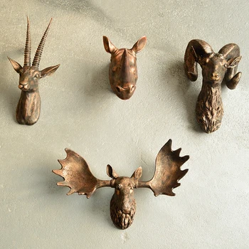 

Animal Wall deer head on the wall restaurant simulation Sheepshead moose creative living room European wall hanging decoration