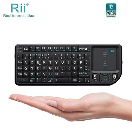 Rii Mini X1 французский(Azerty) Мини 2,4 ГГц Беспроводная клавиатура Air mouse с тачпадом для Android tv Box/мини ПК/ноутбука