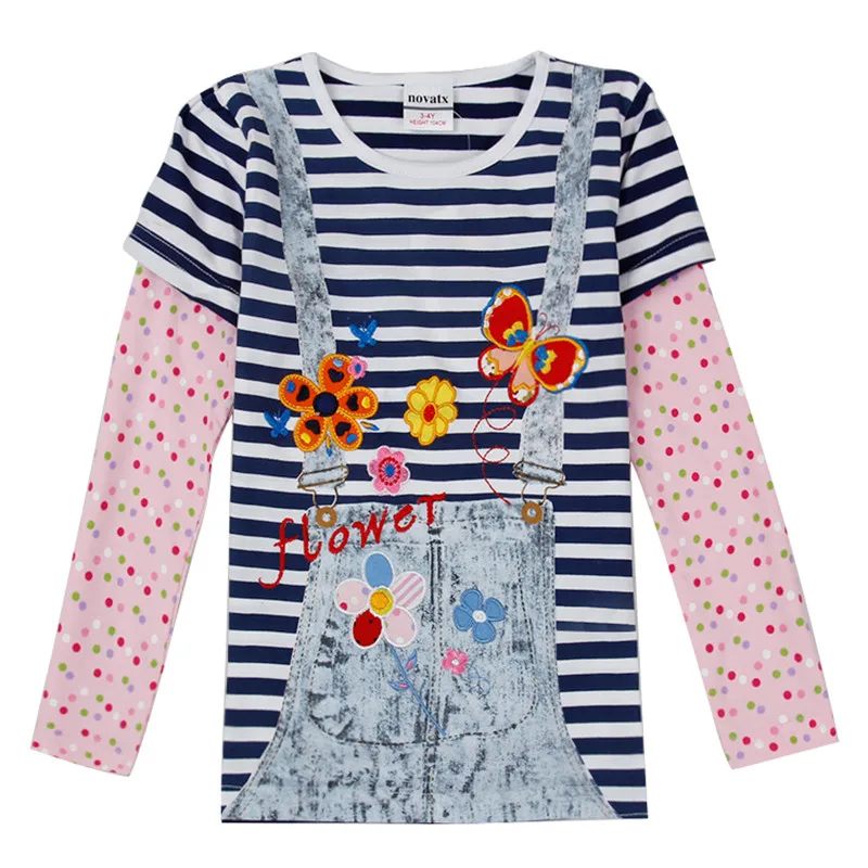 baby fake two pieces girls t shirts nova branded t shirts fall child