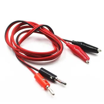 

5Pcs 1M Long AV Banana Plug Connector to Dual Tester Alligator Clip