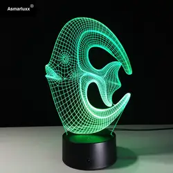 Коралловые рыбки LED 3D ночник Цвет ful трехмерная дети Спальня гостиной Спальня лампа Цвет пеленальный столик, лампа деко