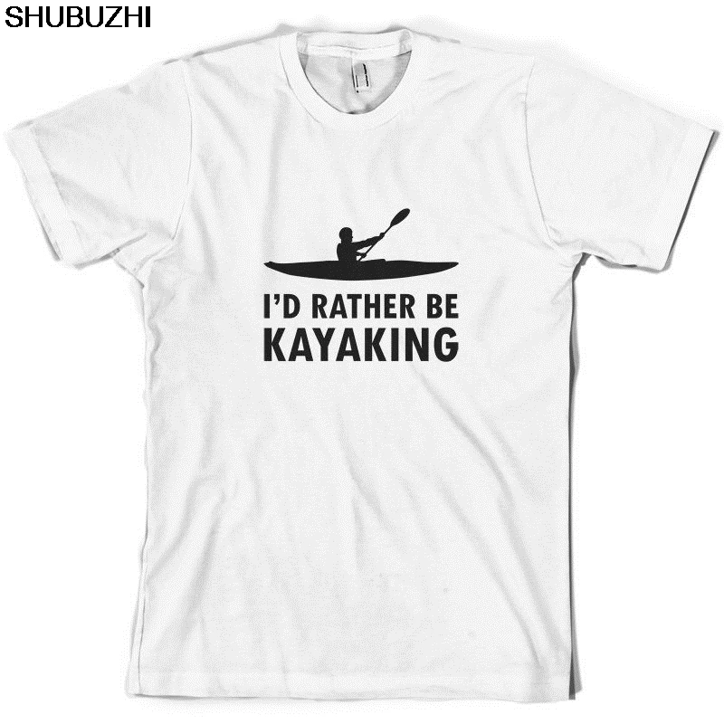 

I'd Rather Be Kayaking - Mens T-Shirt - Kayak - Rowing - Canoeing - 10 Colours T Shirt Cotton Men Short Sleeve Tee Shirts