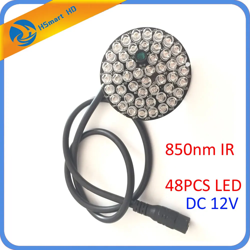 

850nm IR 60 / 90 Degree 48-LED Infrared lluminator Board 12V DC For 60mm- Shell CCTV Security CCTV Fill Light IR Cameras