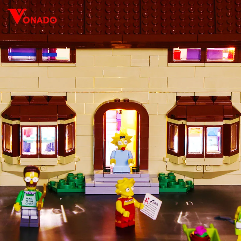 Светодиодный светильник совместим с lego 71006 16005 Симпсон дом строительные блоки