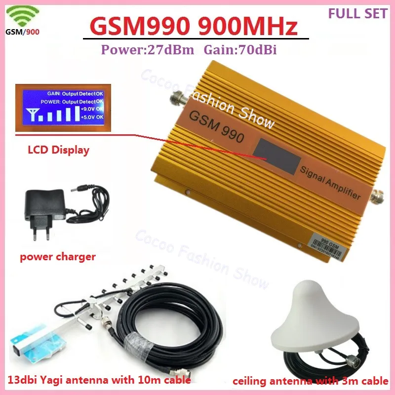 

Full Set GSM Booster 900MHz Cell Phone Signal Booster Amplifier GSM Cellular Mobile Phone Signal Repeater Booster With Antenna