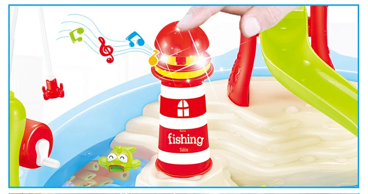 Роман магнитный электрический рыбалка игрушки Таблица с легкой музыки летние водонепроницаемые игрушки для детей на день рождения