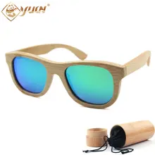 Hot sale bamboo frame polarized sunglasses handmade bamboo wooden sun glasses driving glasses custom logo available B014