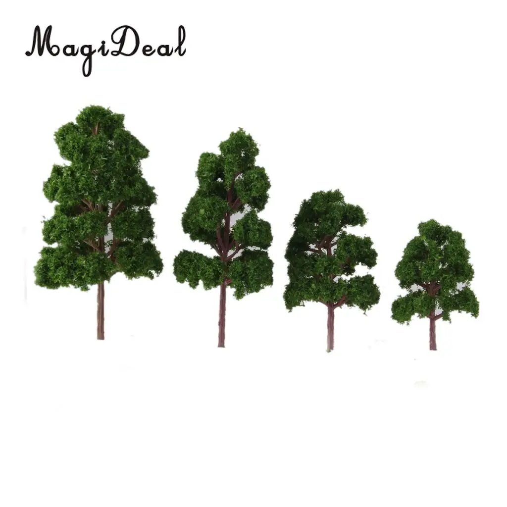 20Pcs Mix Size Model Trees Deep Green for N HO Scale Railroad Village Architecture Layout Diorama Scenery