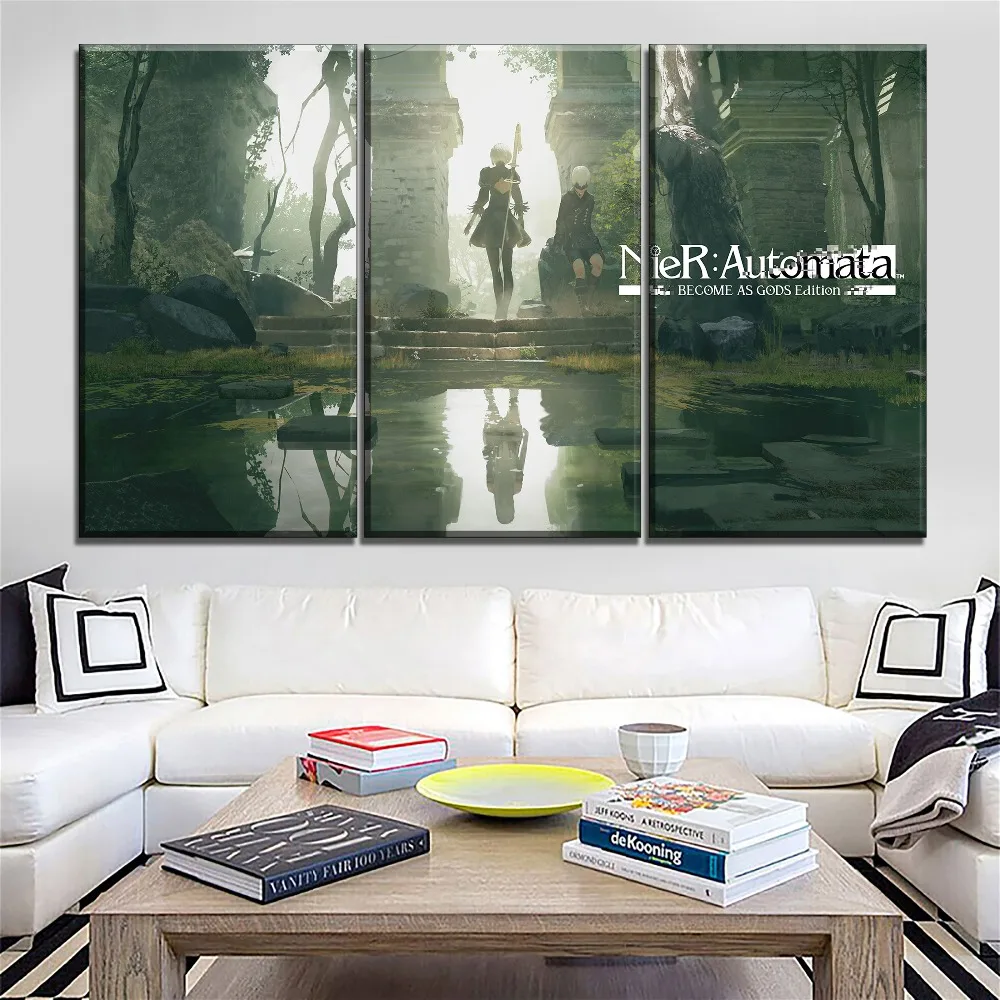 

3 Piece Home Decorative Wall Art Game NieR Automata YoRHa Type A No.2 And 9s Pictures Modern Artwork Canvas HD Print Type Poster