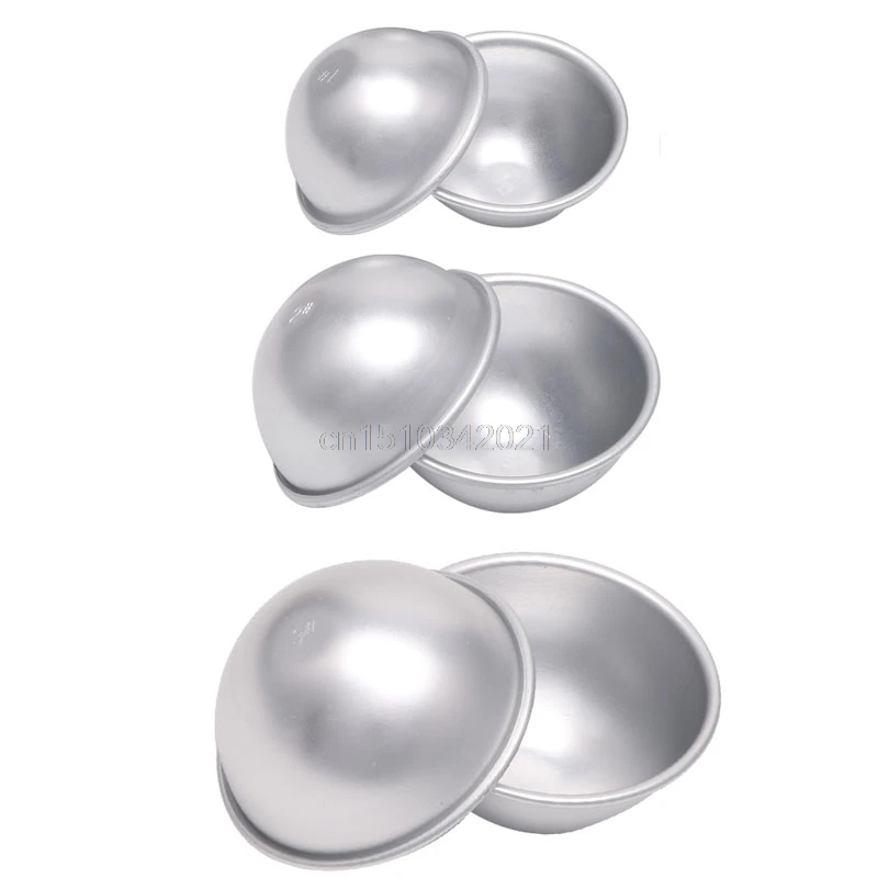 

2Pcs Ball Aluminum Semicircle Bath Sphere Bomb Cake Pan Mold Baking Pastry Mould