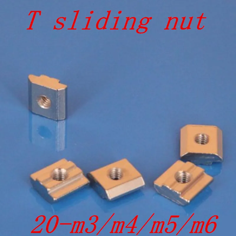 

50PCS M3 M4 M5 M6 Slot T-nut Sliding Nut For 2020 Profile Slot T Nut Aluminum Extrusions Furniture
