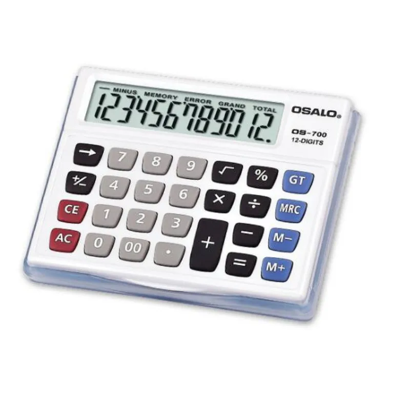 

NEW 700 Primary school students flip calculator OSALO button battery silicone soft button white calculators for Financeira