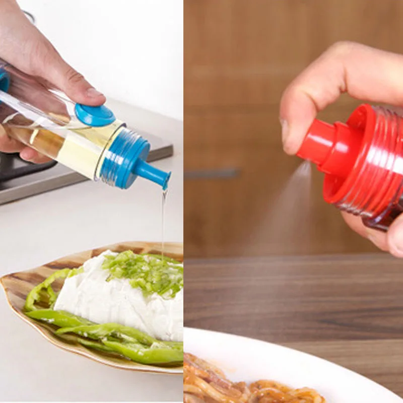 

Kitchen 2 in 1 Cooking Olive Oil Sprayer Dispenser Cruet Kitchen Pastry Tool Drop Shipping Oil Spray Bottle Food-grade