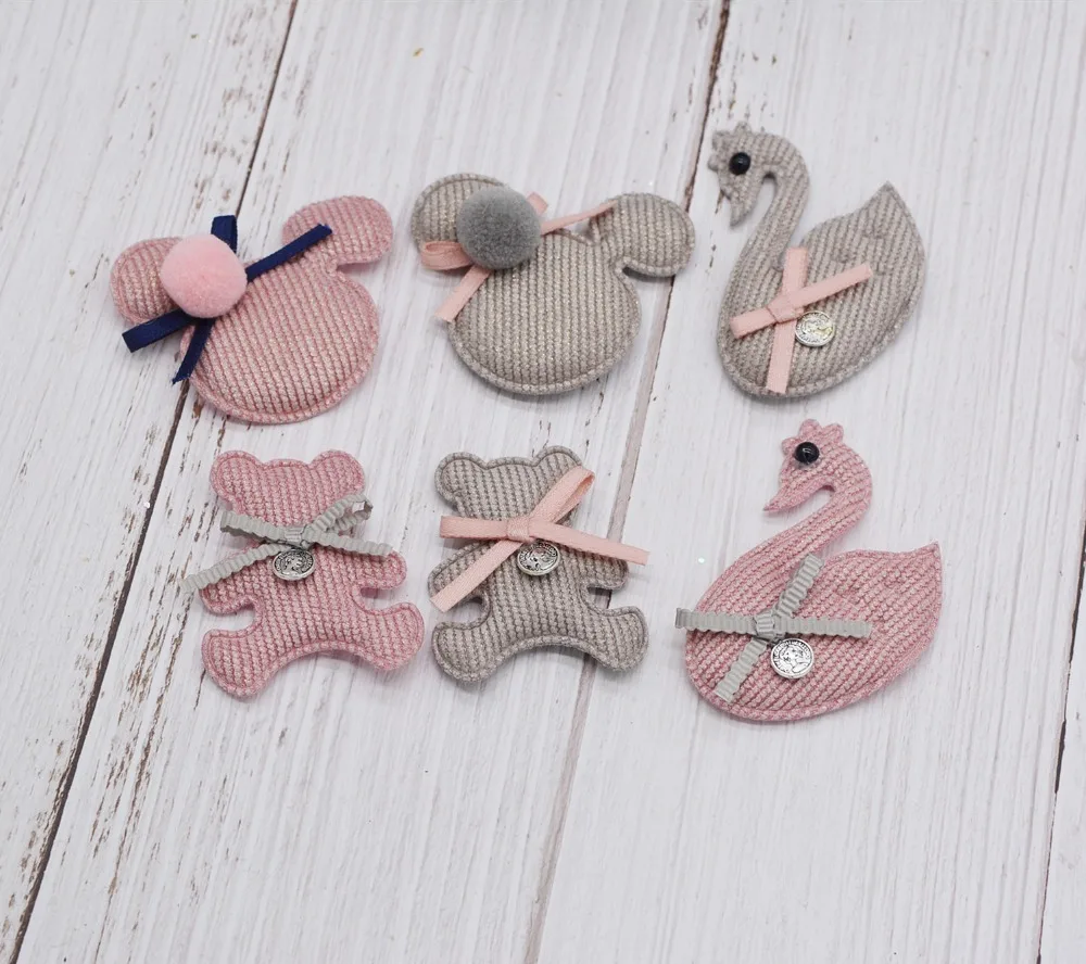 

10pcs/lot Multi style Padded Appliques For Girls hair accessories,DIY Kid patches for Clothing DIY Hair