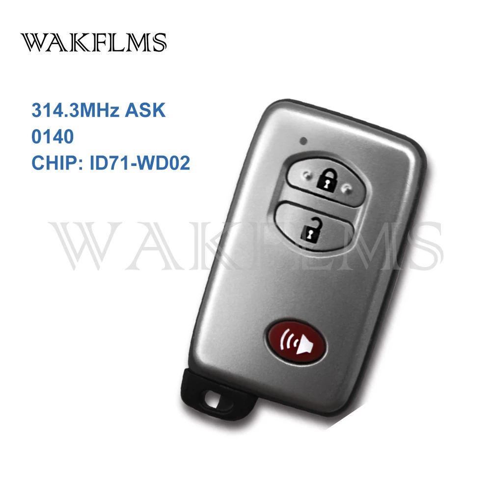 New 3 Buttons 314.3MHz PCB 0140 ID71 Smart Remote Key For Toyota Keyless Go Entry Land Cruiser URJ202 VDJ20 Replace Genuine Key